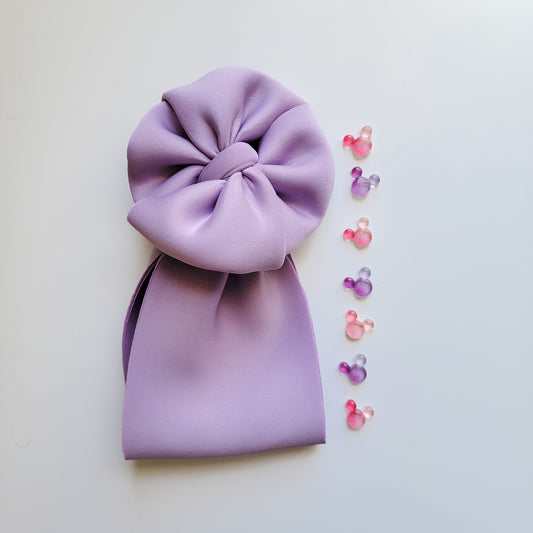 Lavender Puffy Messy Bow