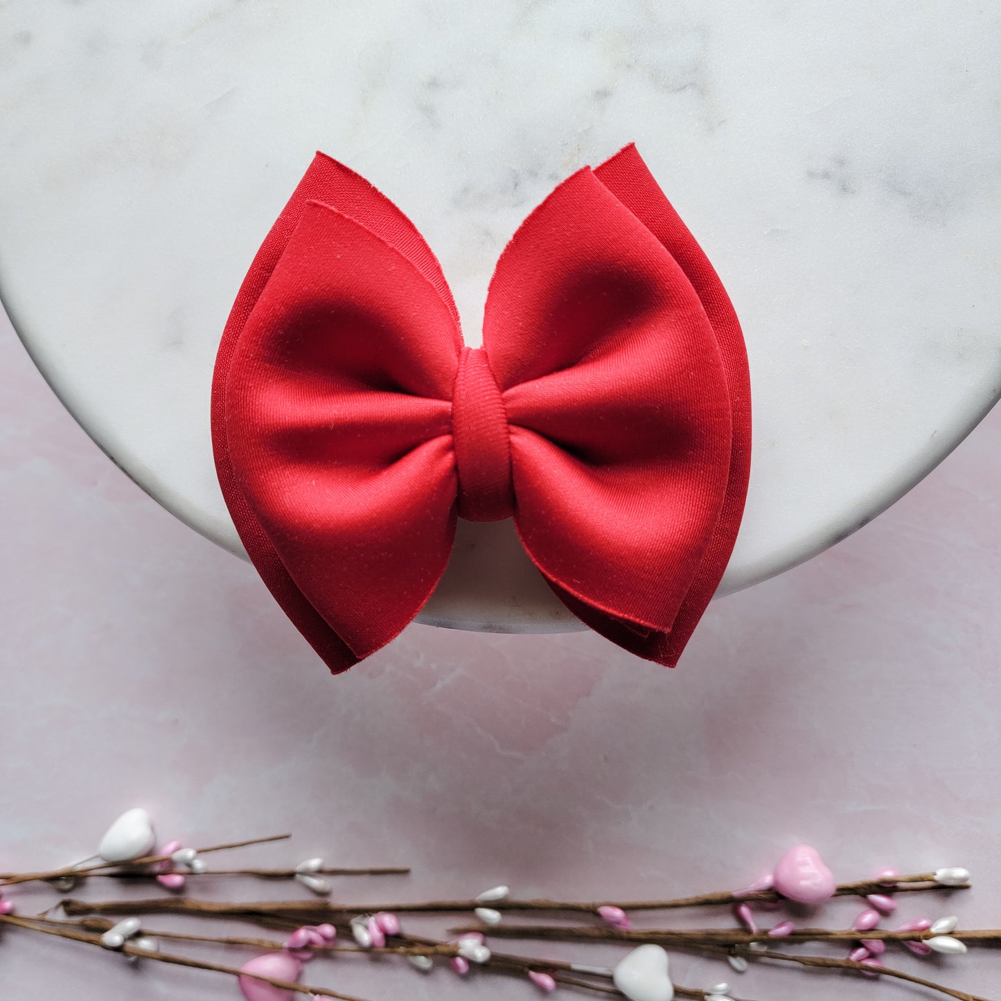 Ruby Red Puffy Double Bow