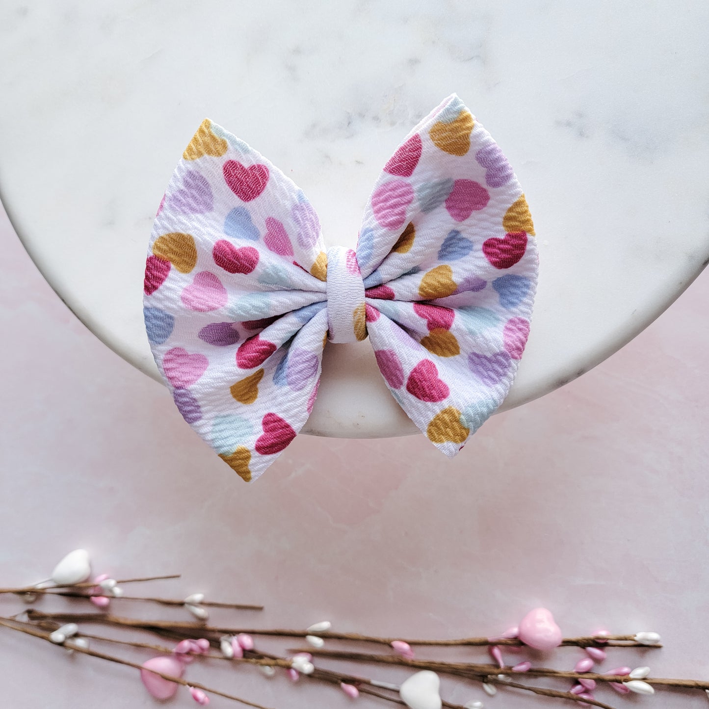 Scattered Hearts Classic Bow
