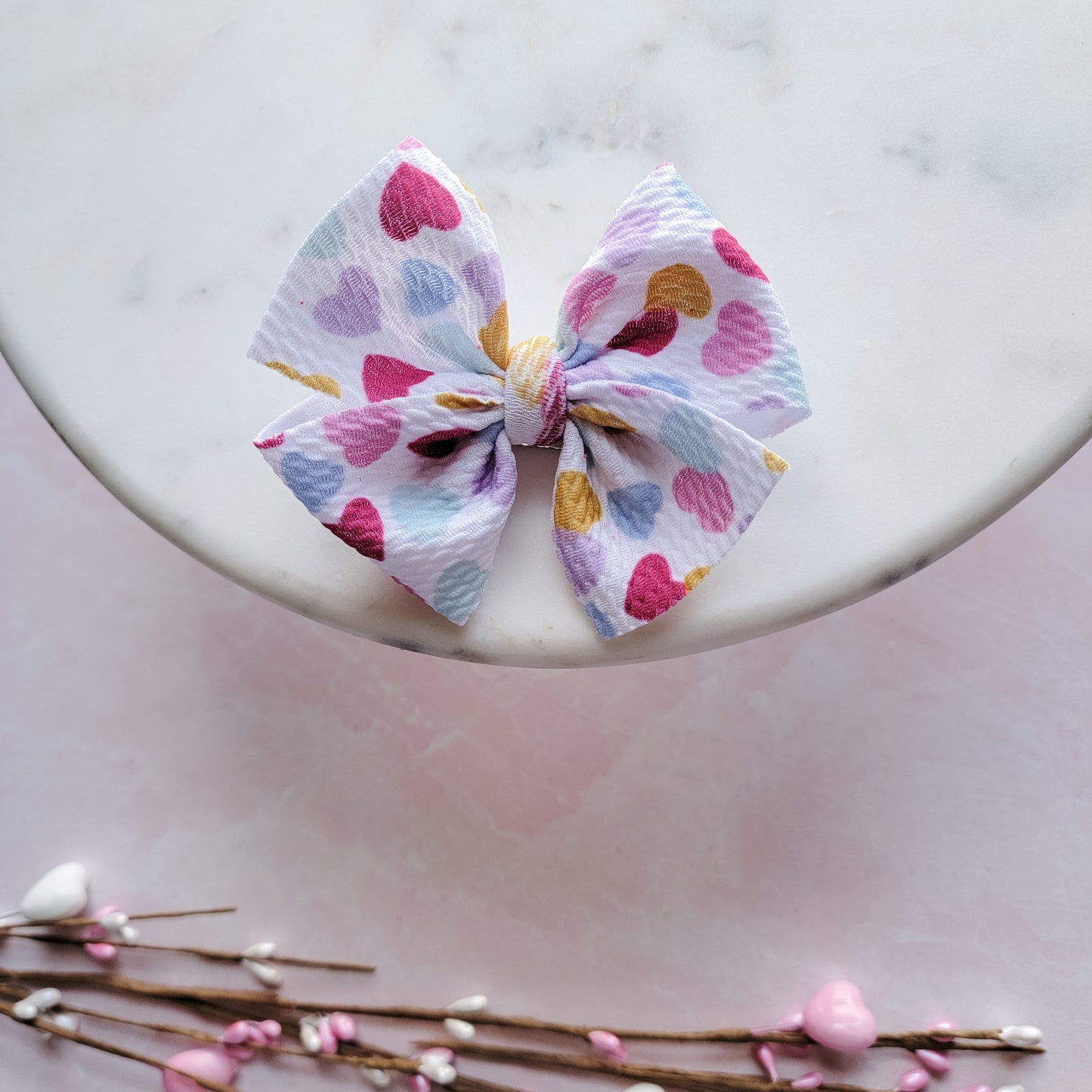 Scattered Hearts Butterfly Bow