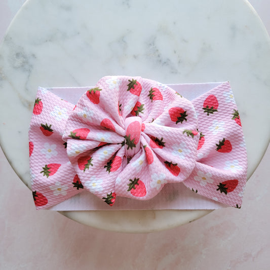 Strawberries Messy Bow