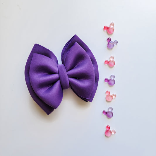 Grape Puffy Double Bow