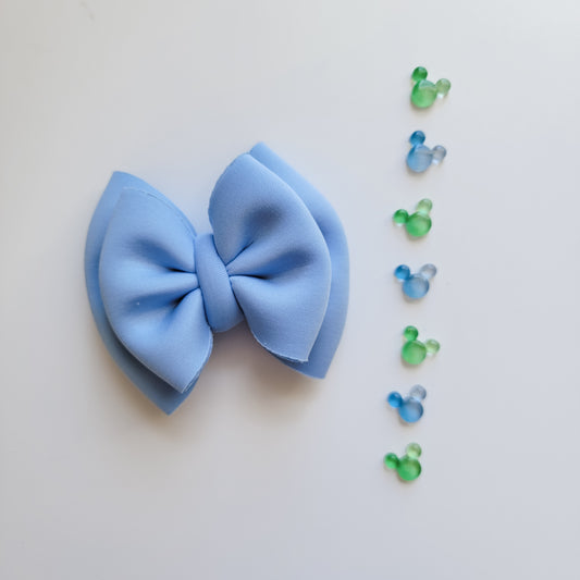 Light Blue Puffy Double Bow
