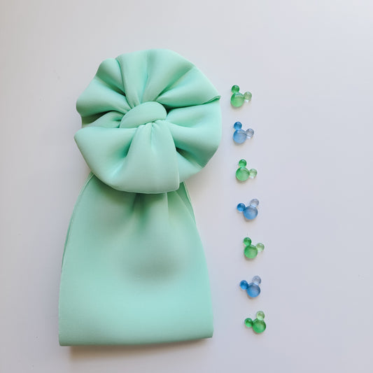 Mint Puffy Messy Bow