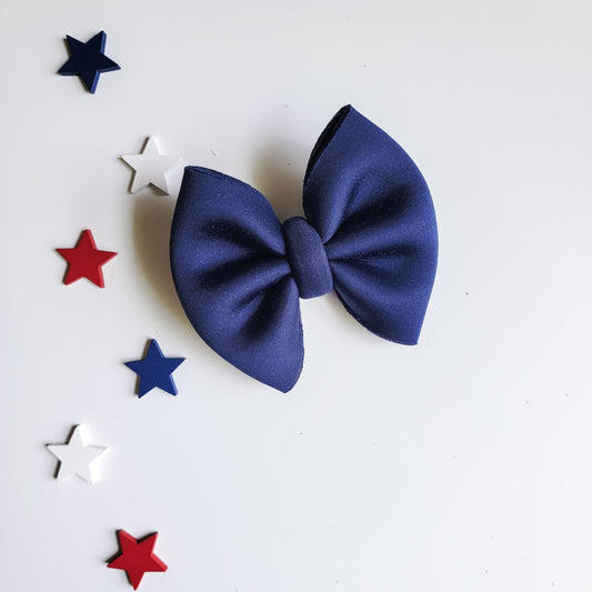 Navy Puffy Classic Bow