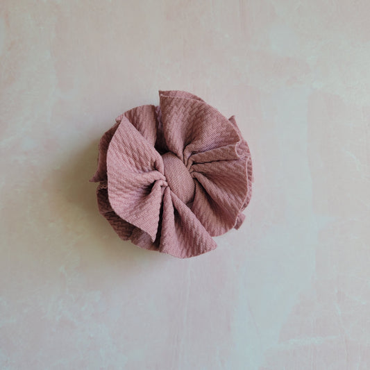 Mauve Ruffle Bow