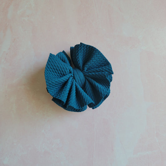 Teal Ruffle Bow