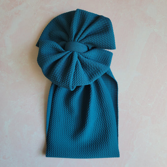 Teal Messy Bow