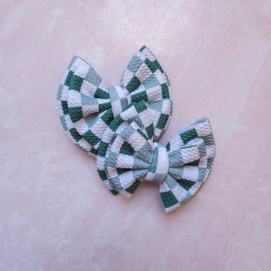 Green Checkered Double Piggies