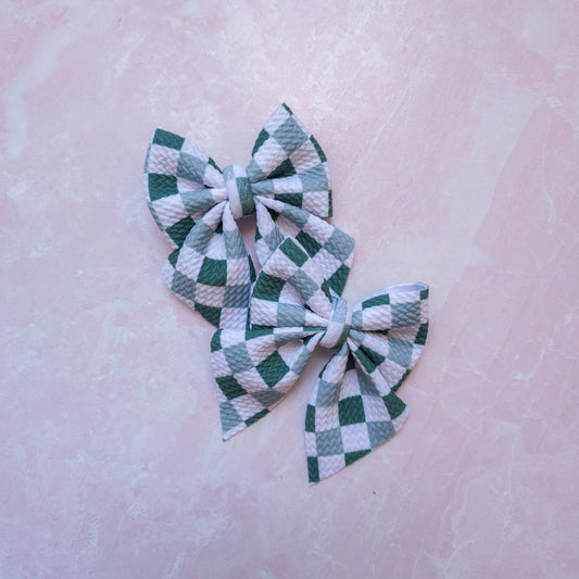 Green Checkered Sailor Piggies