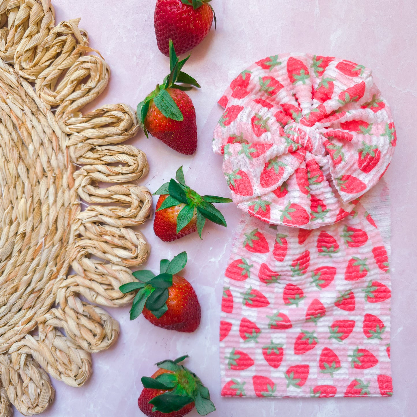 Strawberry Delight Messy Bow
