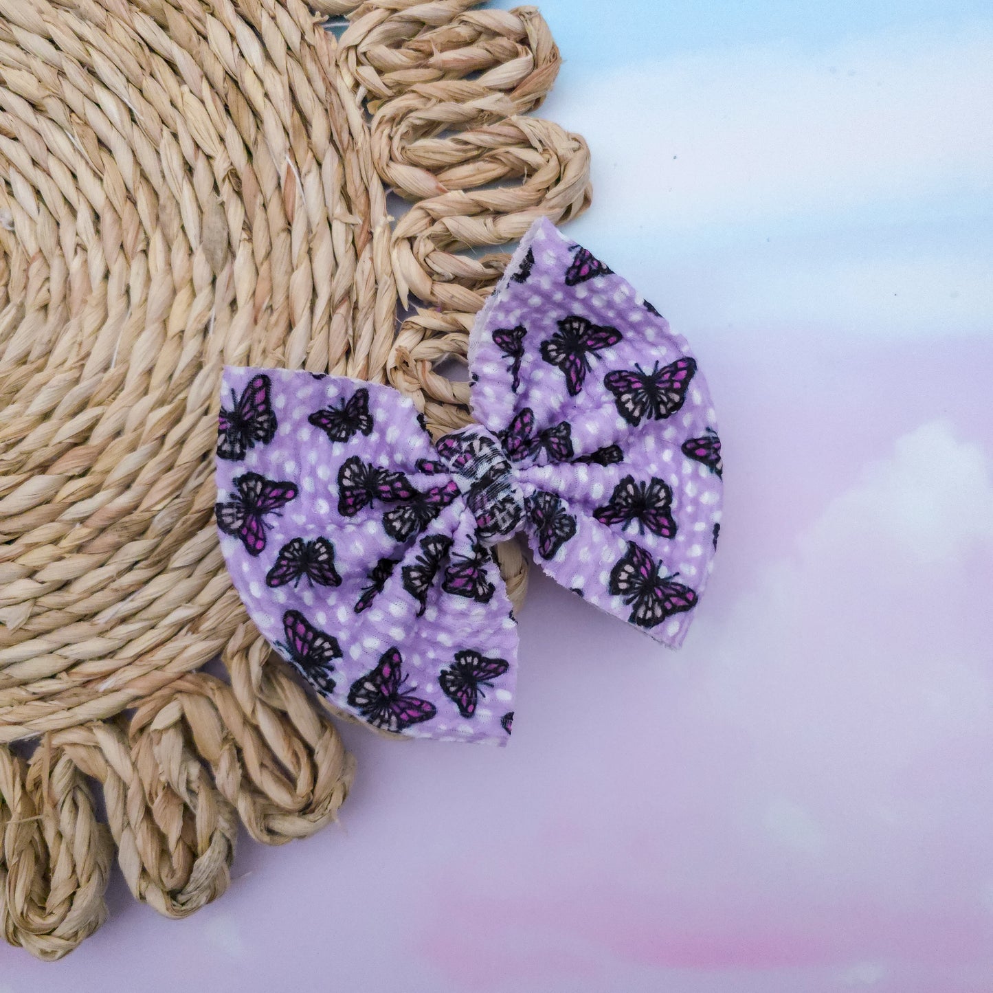 Purple Butterflies Classic Bow