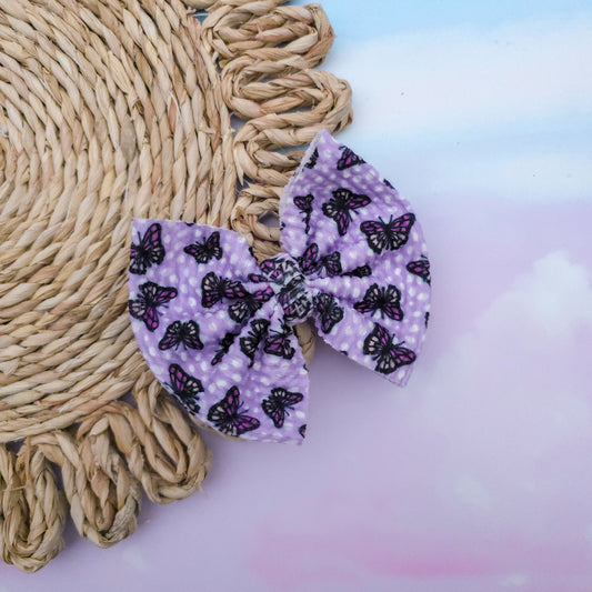 Purple Butterflies Classic Bow
