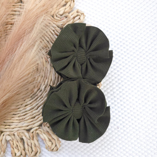 Olive Corduroy Ruffle Piggies