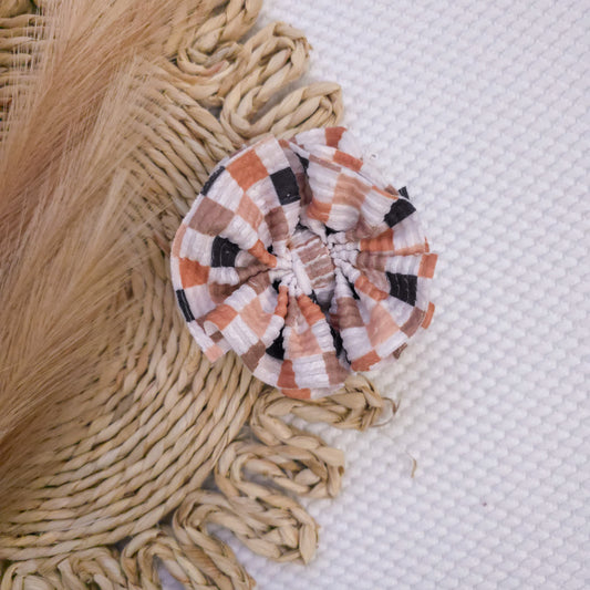 Fall Checkered Ruffle Bow