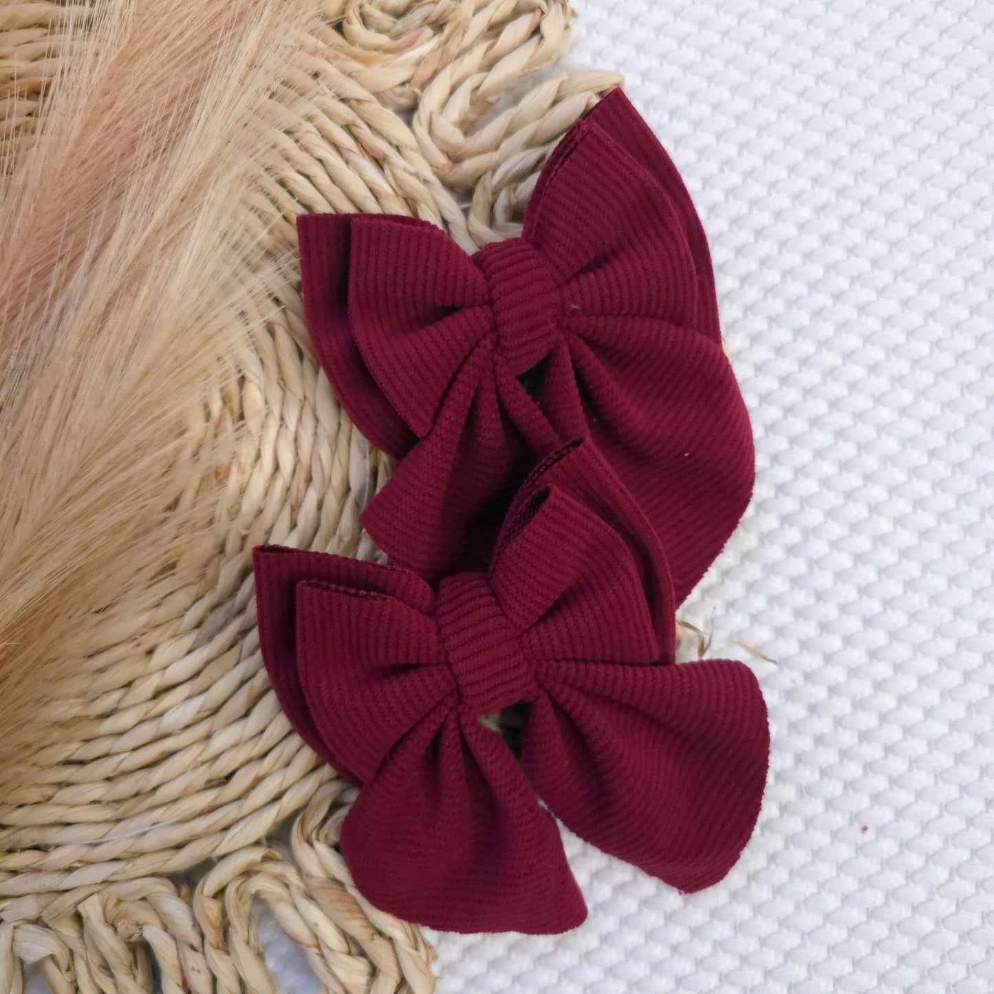 Burgundy Corduroy Double Sailor Piggies