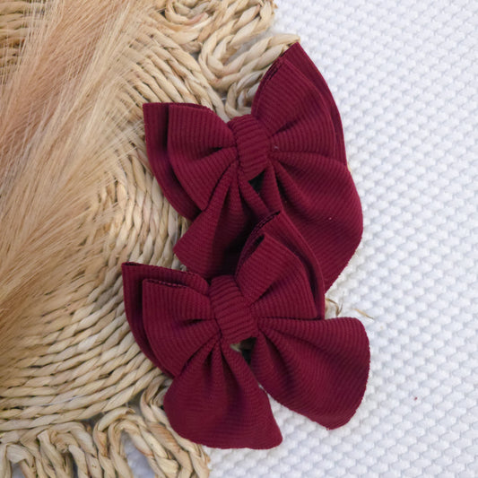 Burgundy Corduroy Double Sailor Piggies