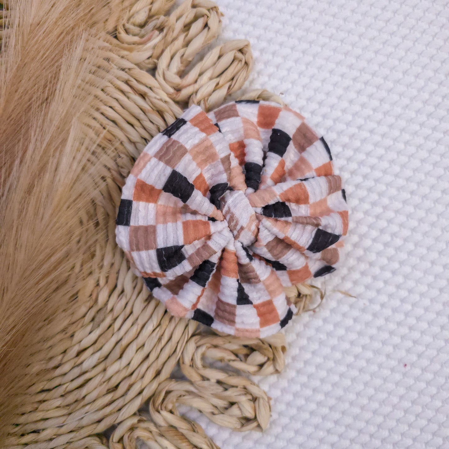 Fall Checkered Messy Bow