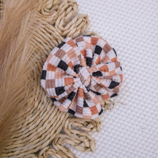 Fall Checkered Messy Bow