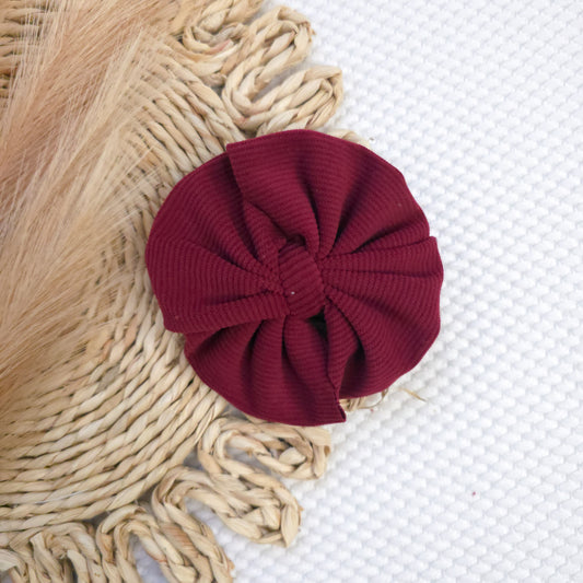 Burgundy Corduroy Messy Bow
