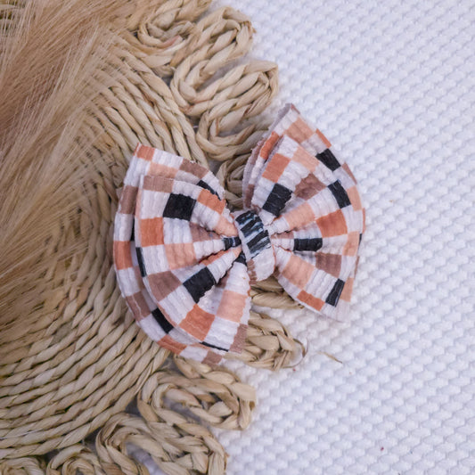 Fall Checkered Double Bow