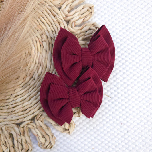 Burgundy Corduroy Double Piggies