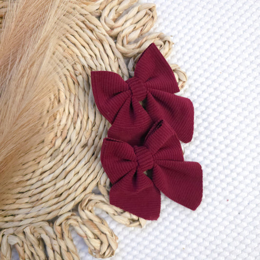 Burgundy Corduroy Sailor Piggies