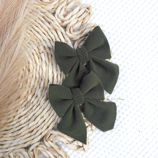 Olive Corduroy Sailor Piggies