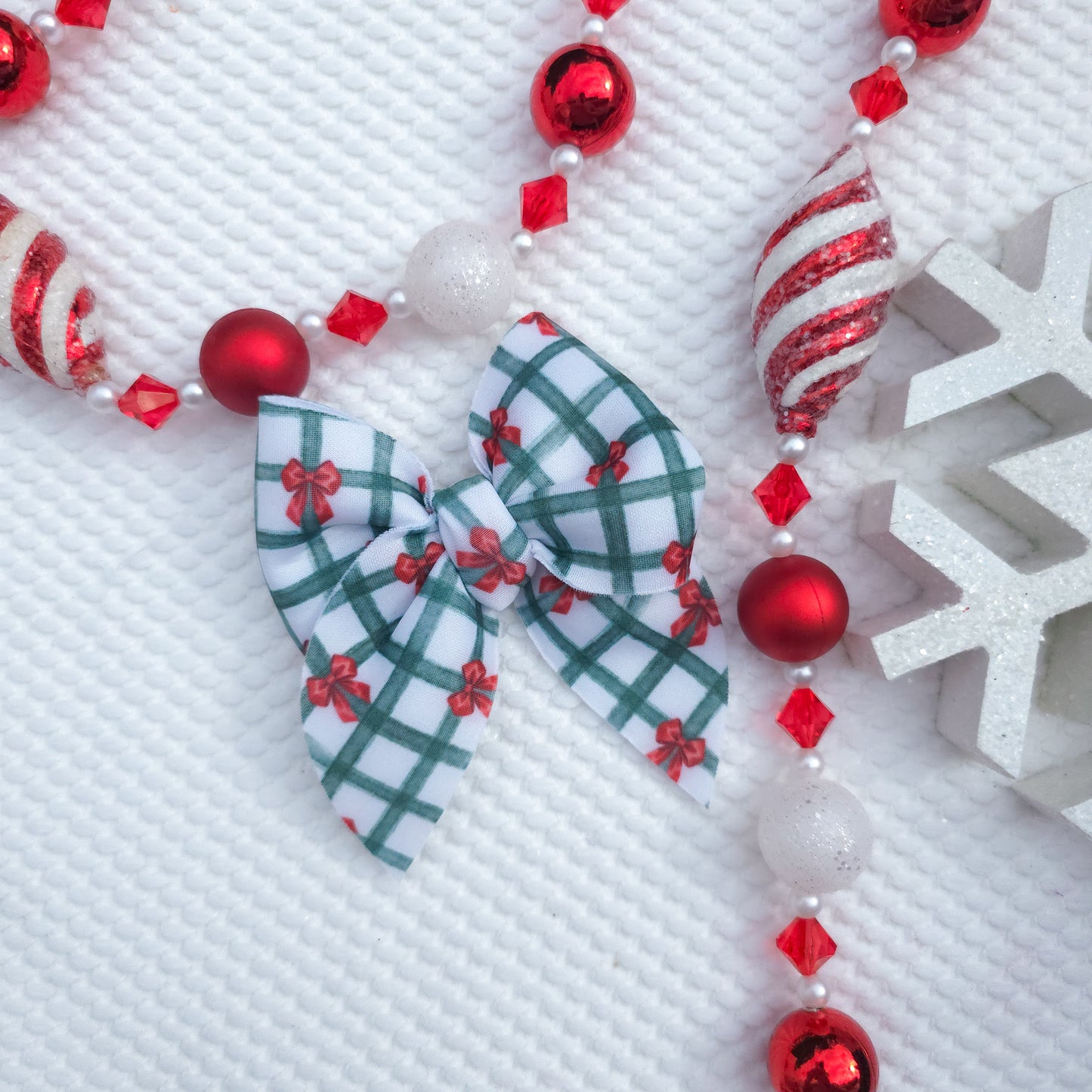 Plaid Bows Puff Fable Bow