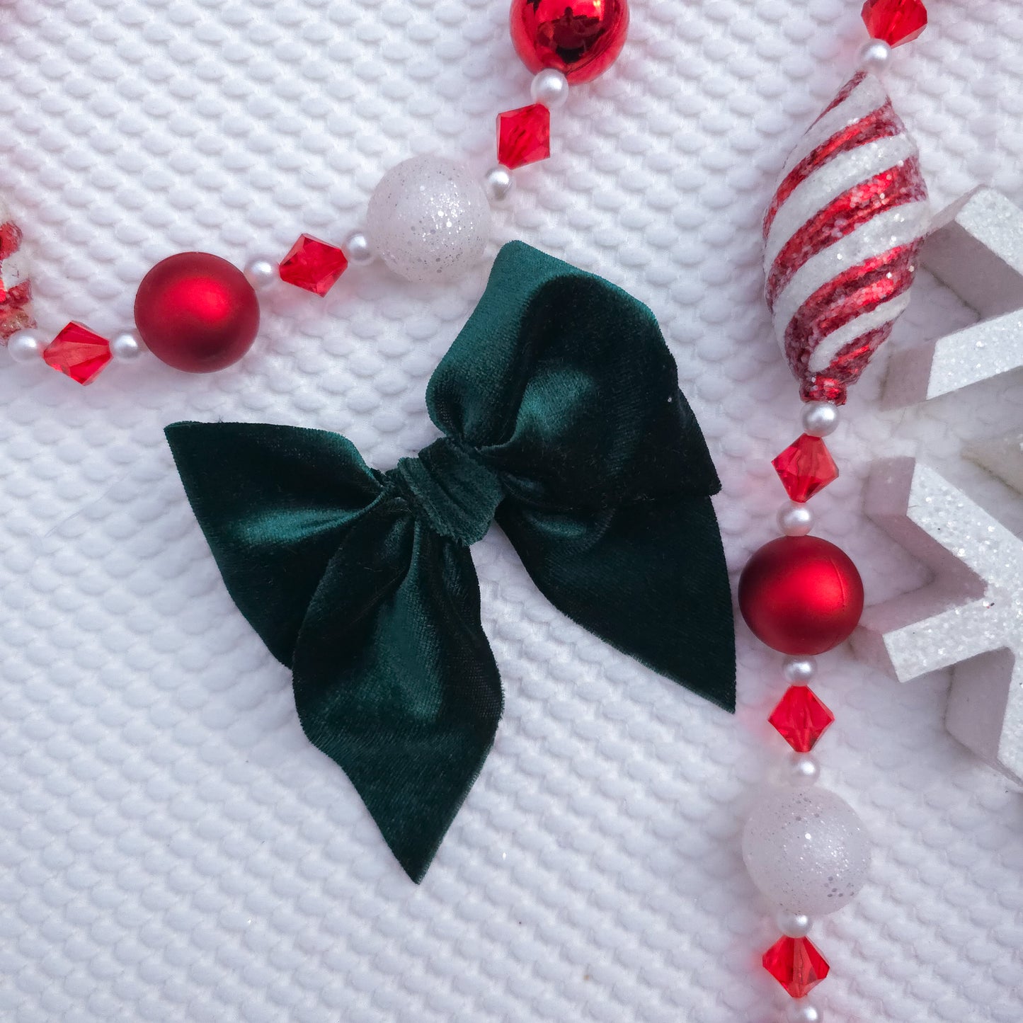 Hunter Green Velvet Fable Bow