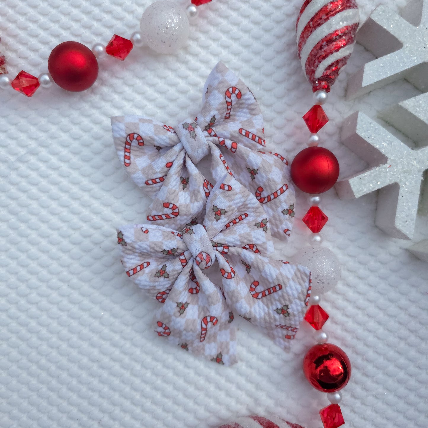 Checkered Candy Cane Sailor Piggies