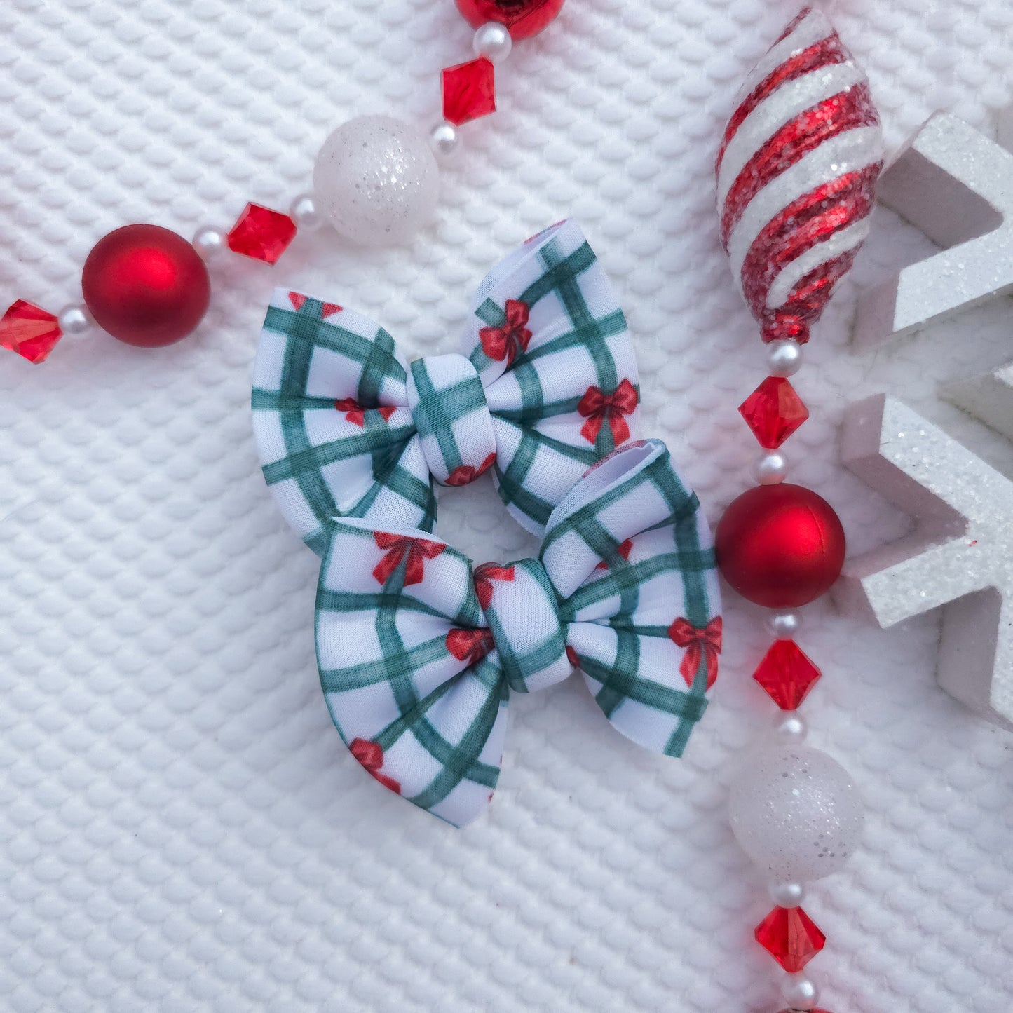 Plaid Bows Puff Piggies