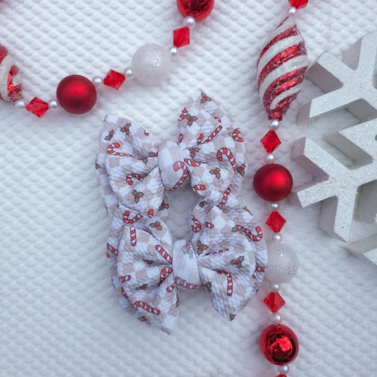 Checkered Candy Cane Double Piggies
