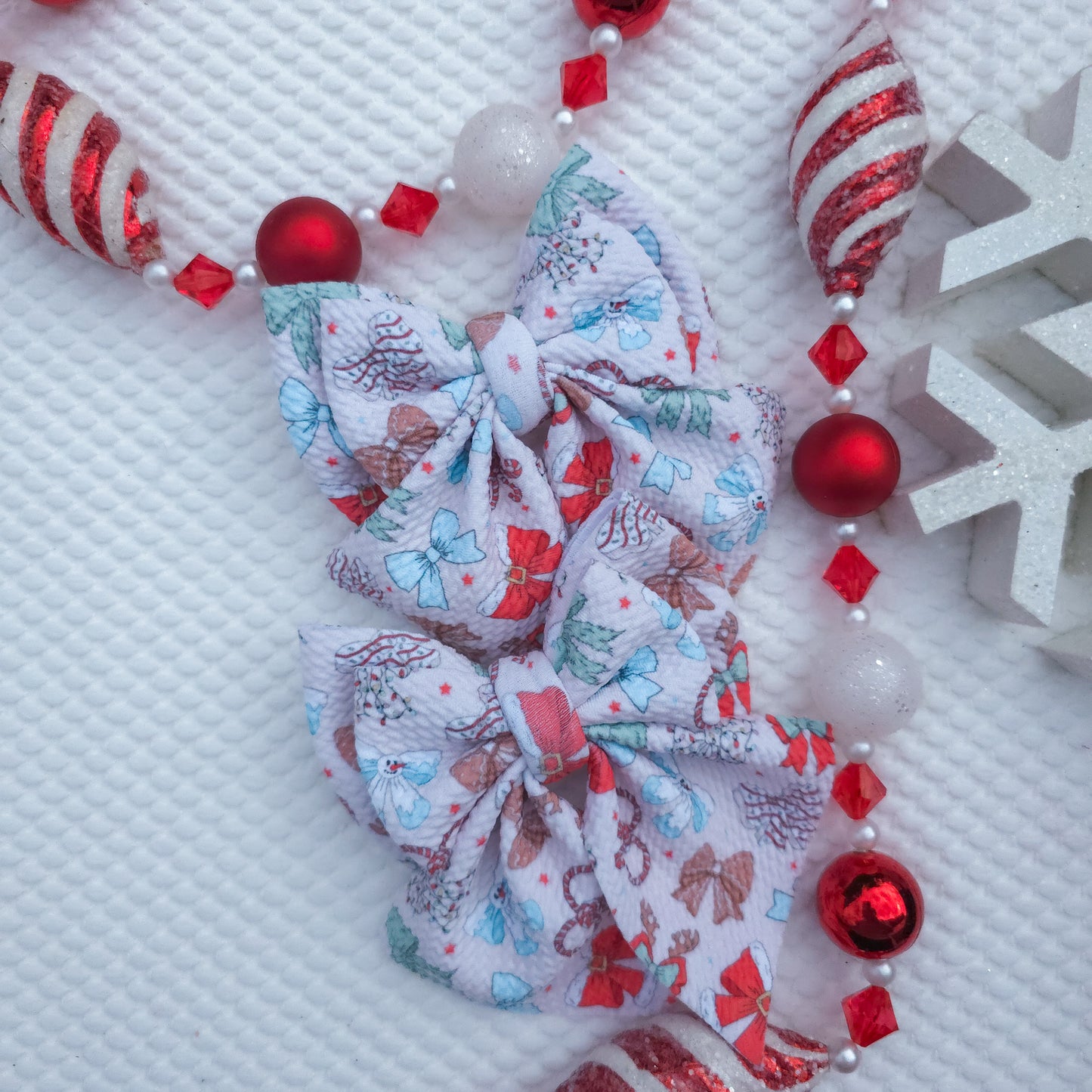 Christmas Character Bows Double Sailor Piggies