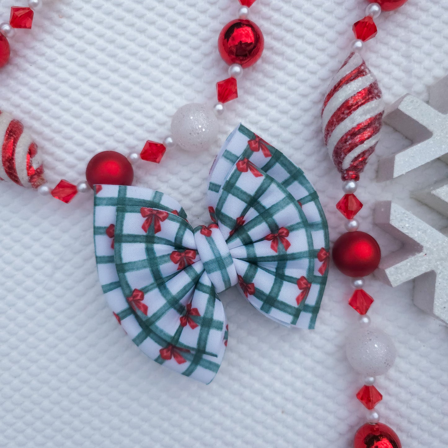 Plaid Bows Puff Double Bow