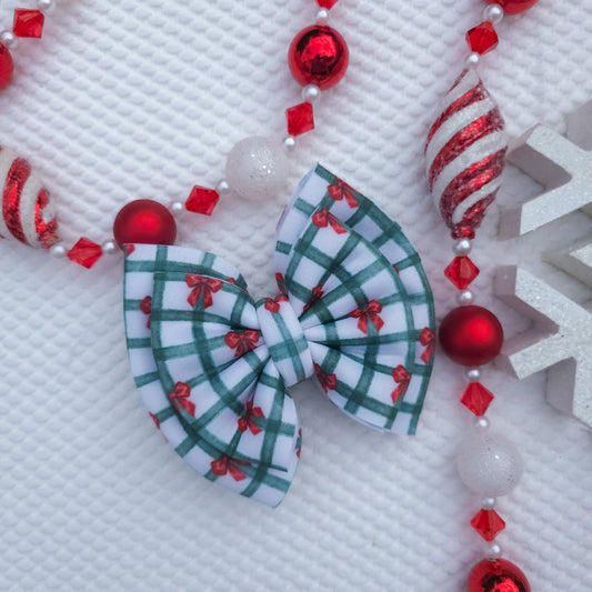 Plaid Bows Puff Double Bow