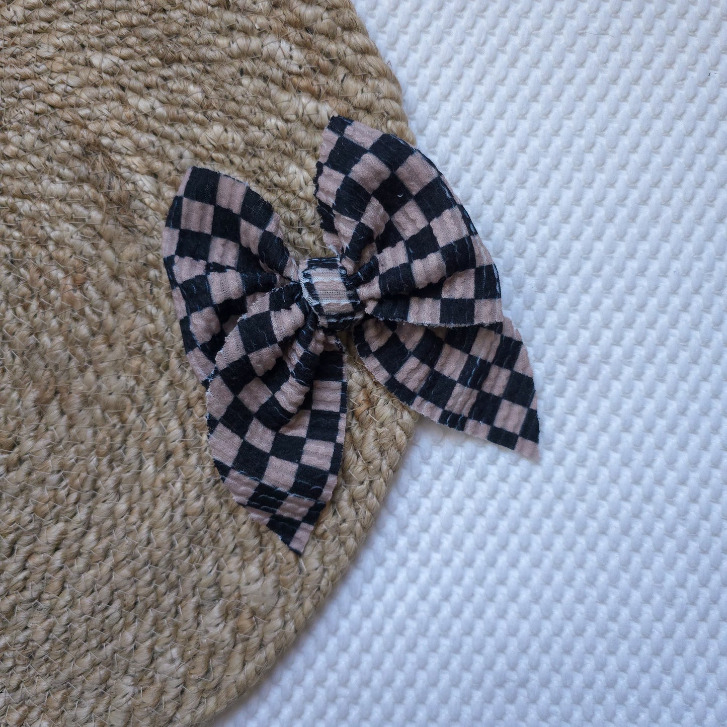Black & Brown Checkered Fable Bow