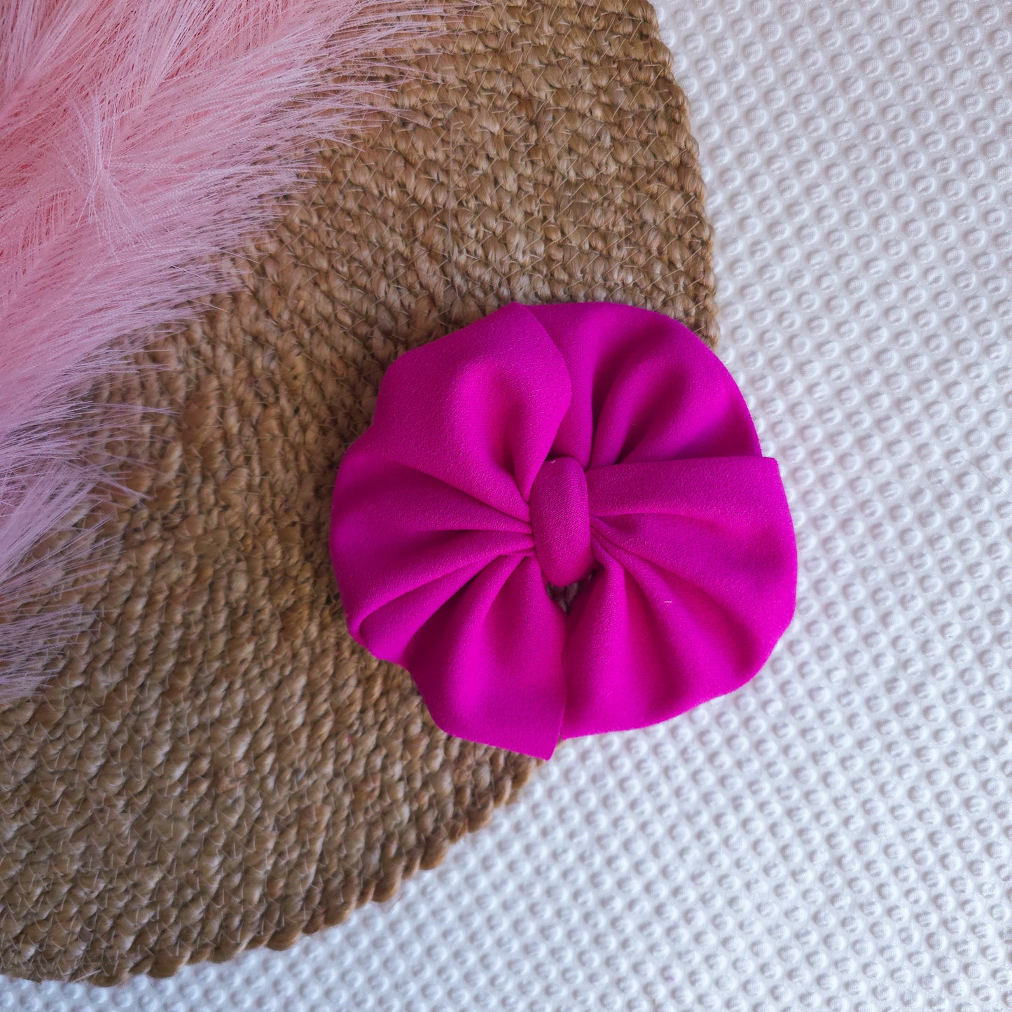 Pink Flamingo Messy Bow