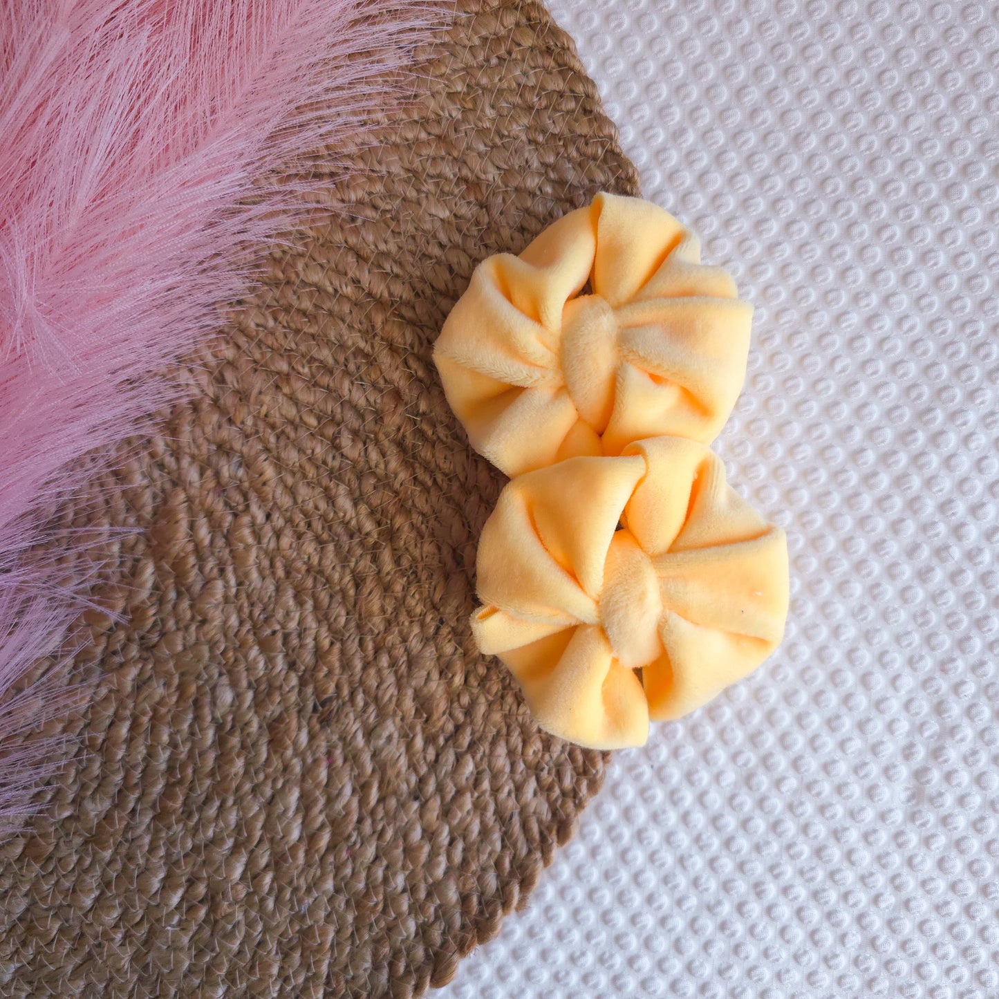 Banana Yellow Velvet Messy Piggies