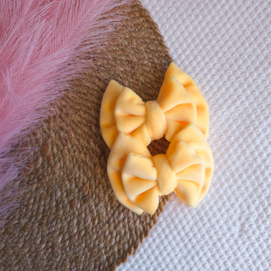 Banana Yellow Velvet Double Piggies