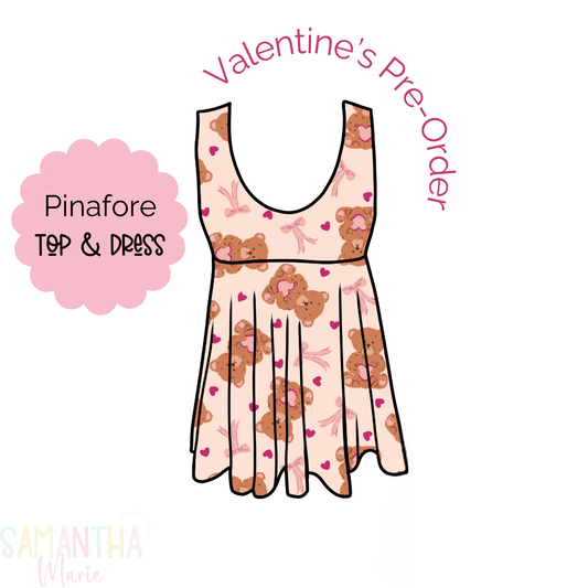 Teddy Bears Pinafore Top/Dress PRE-ORDER