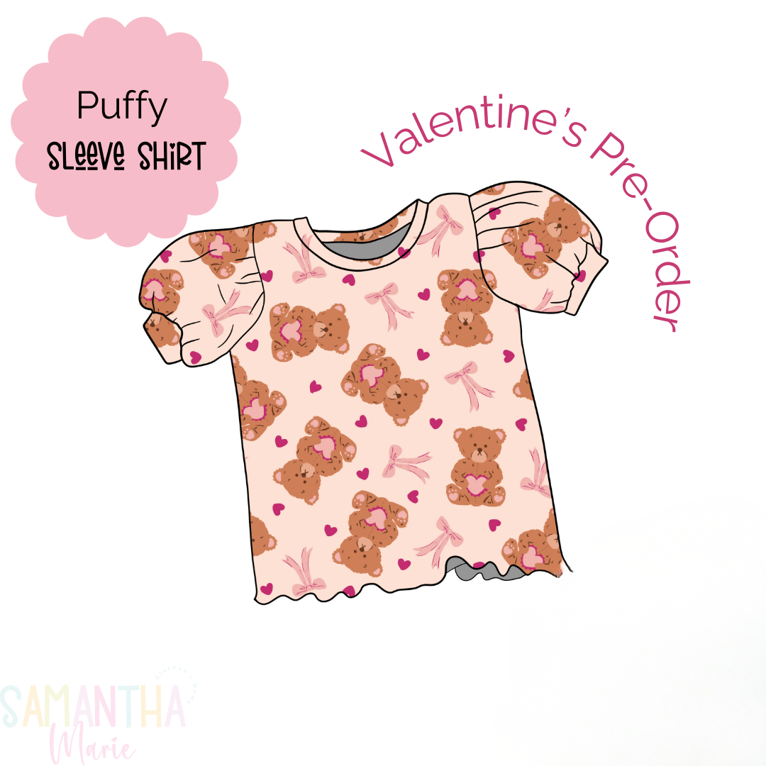 Teddy Bears Puff Sleeve Top/Dress