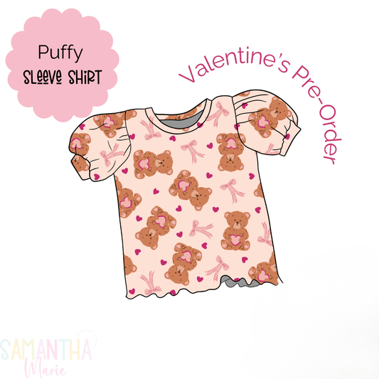 Teddy Bears Puff Sleeve Top/Dress