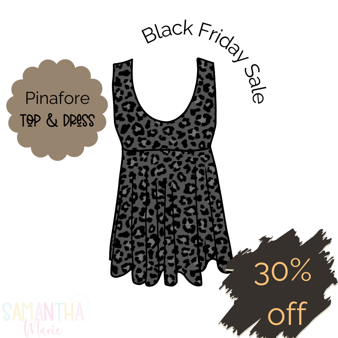 Black Leopard Pinafore Top/Dress