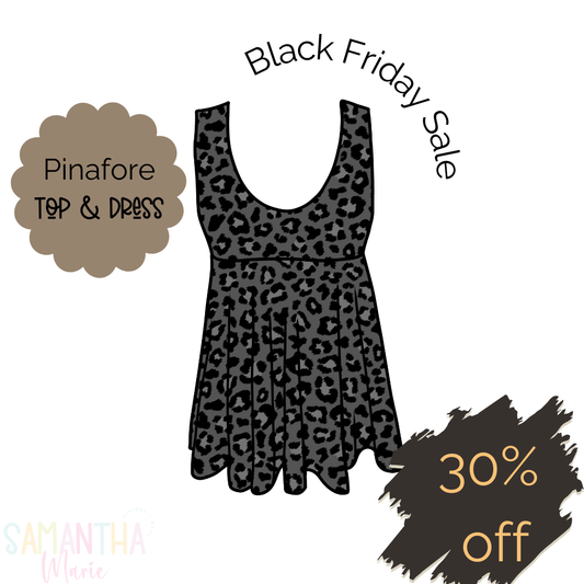 Black Leopard Pinafore Top/Dress
