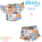 Blue Dog Ruffled Set