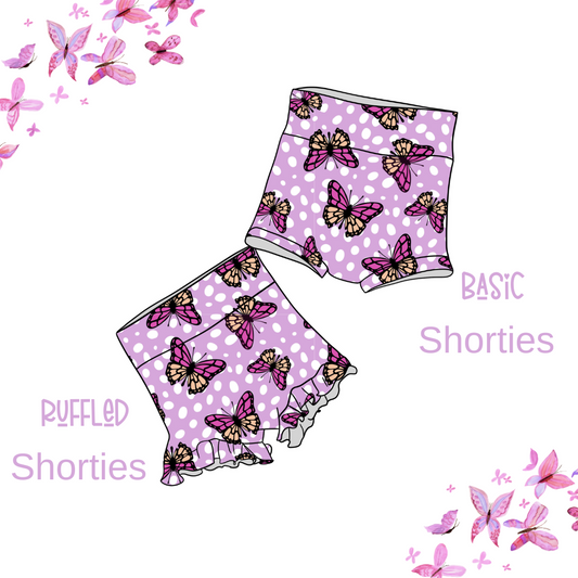 Purple Butterflies Shorties
