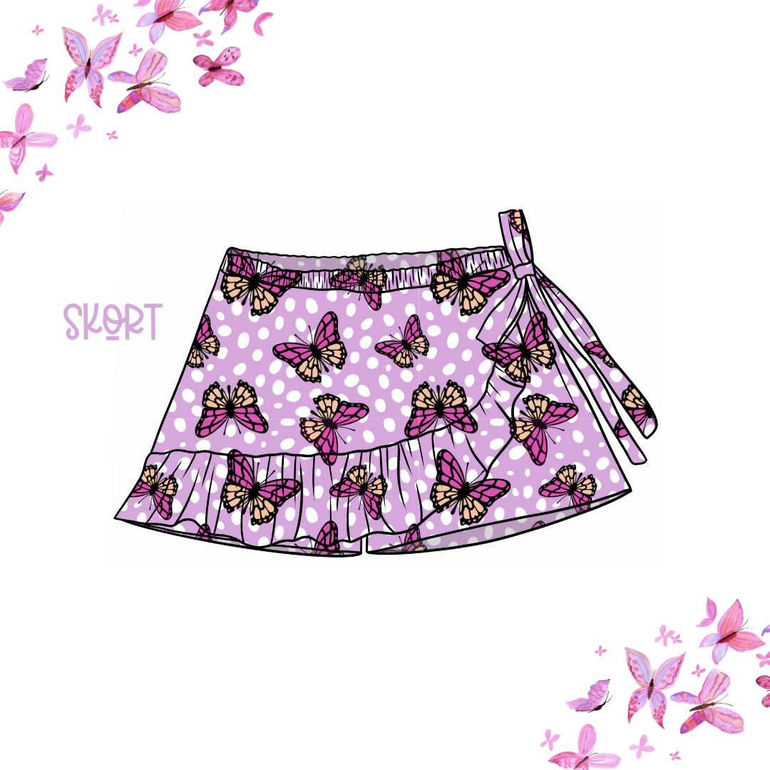 Purple Butterflies Skort