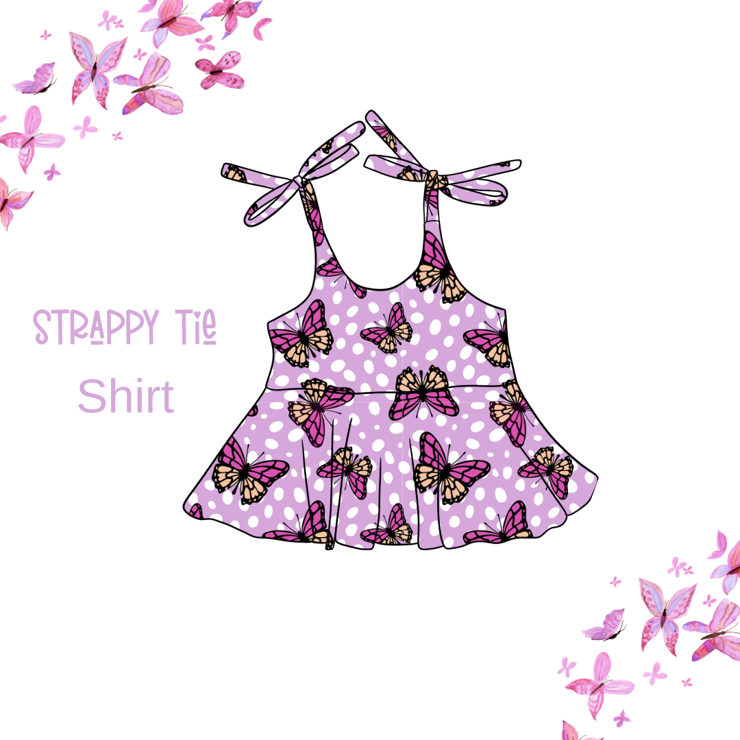 Purple Butterflies Strappy Tank