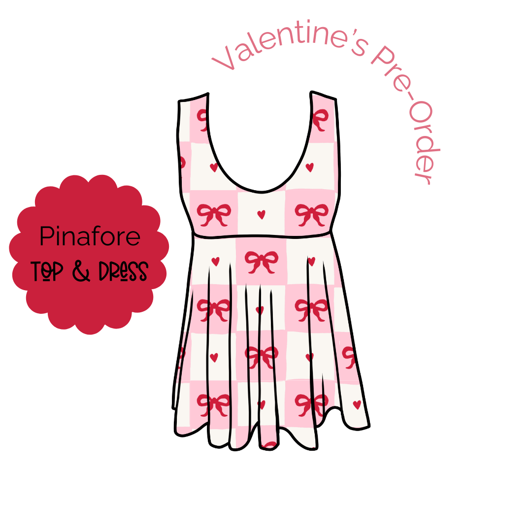 Checkered Hearts Pinafore Top/Dress PRE-ORDER